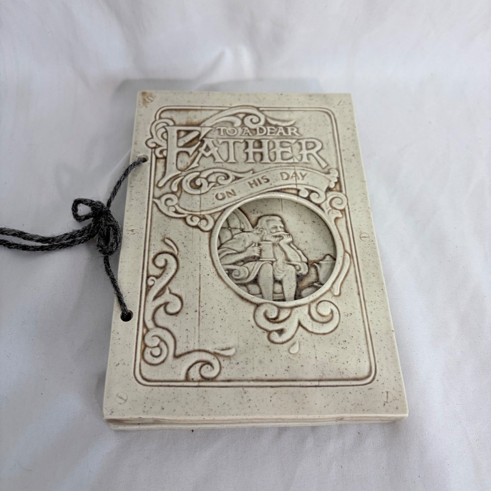 VTG 1982 Ceramicraft Father's Day Plaque Duncan Enterprises Ceramic Book Decor